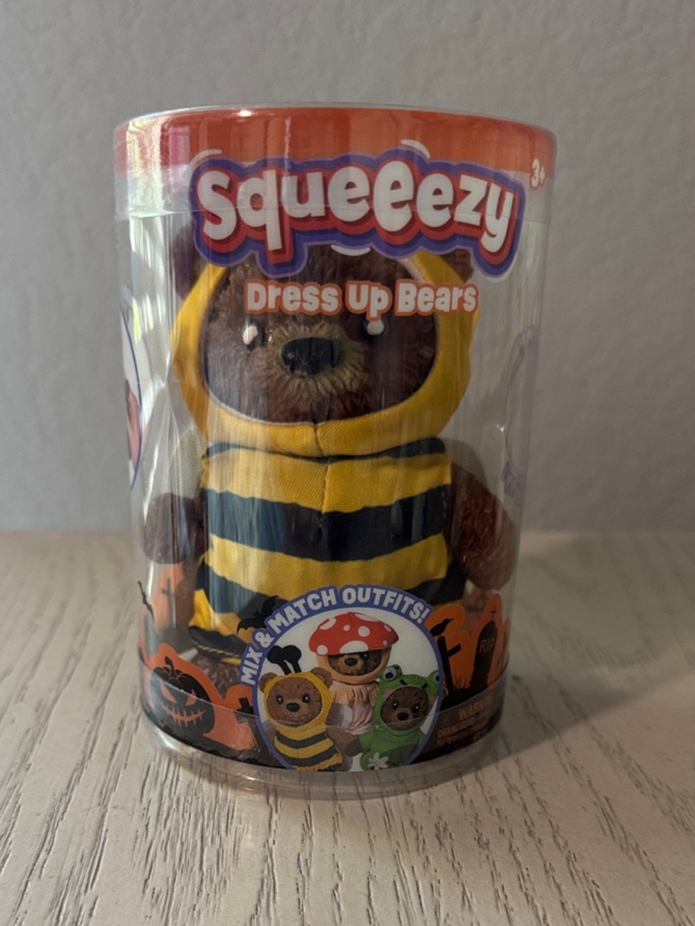 Squeezy Halloween Bumblebee Dress Up Bears - Brown & Yellow Bee Outfit